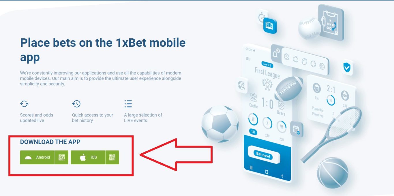Install the 1xbet India APK 